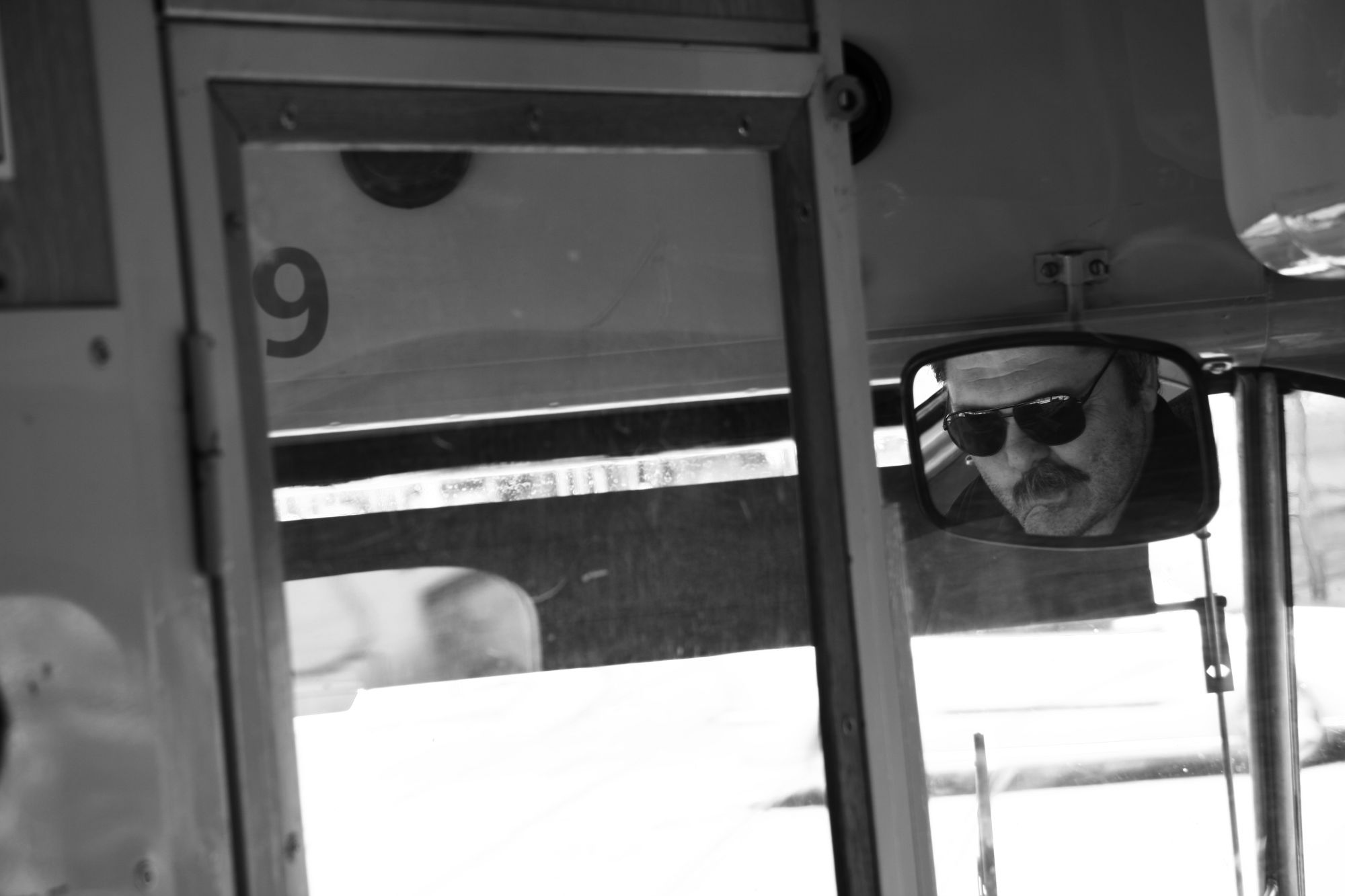 Black and white photo from streets of Brno