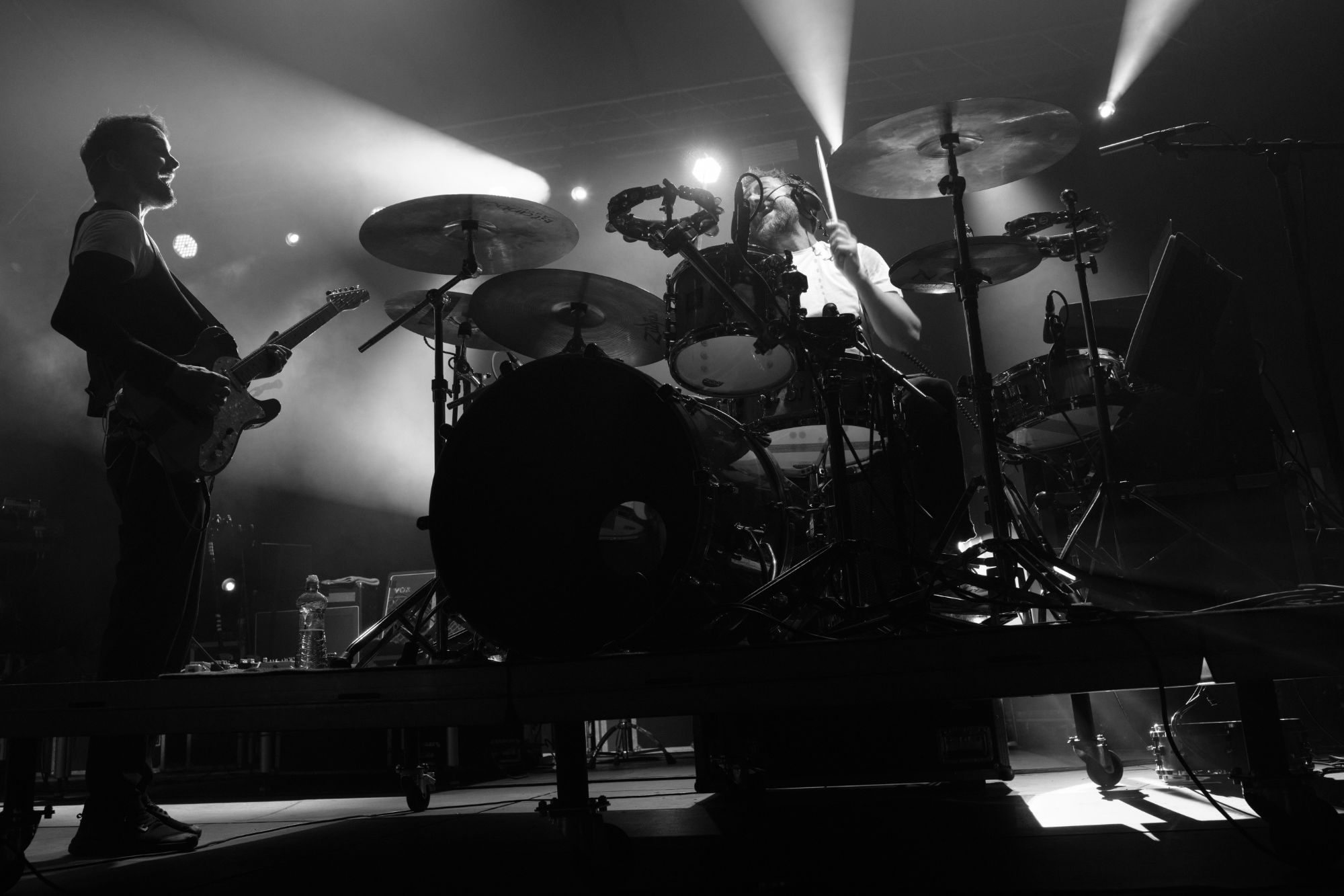 Black and white photo of Tat Bojs performing at Veseli nad Moravou